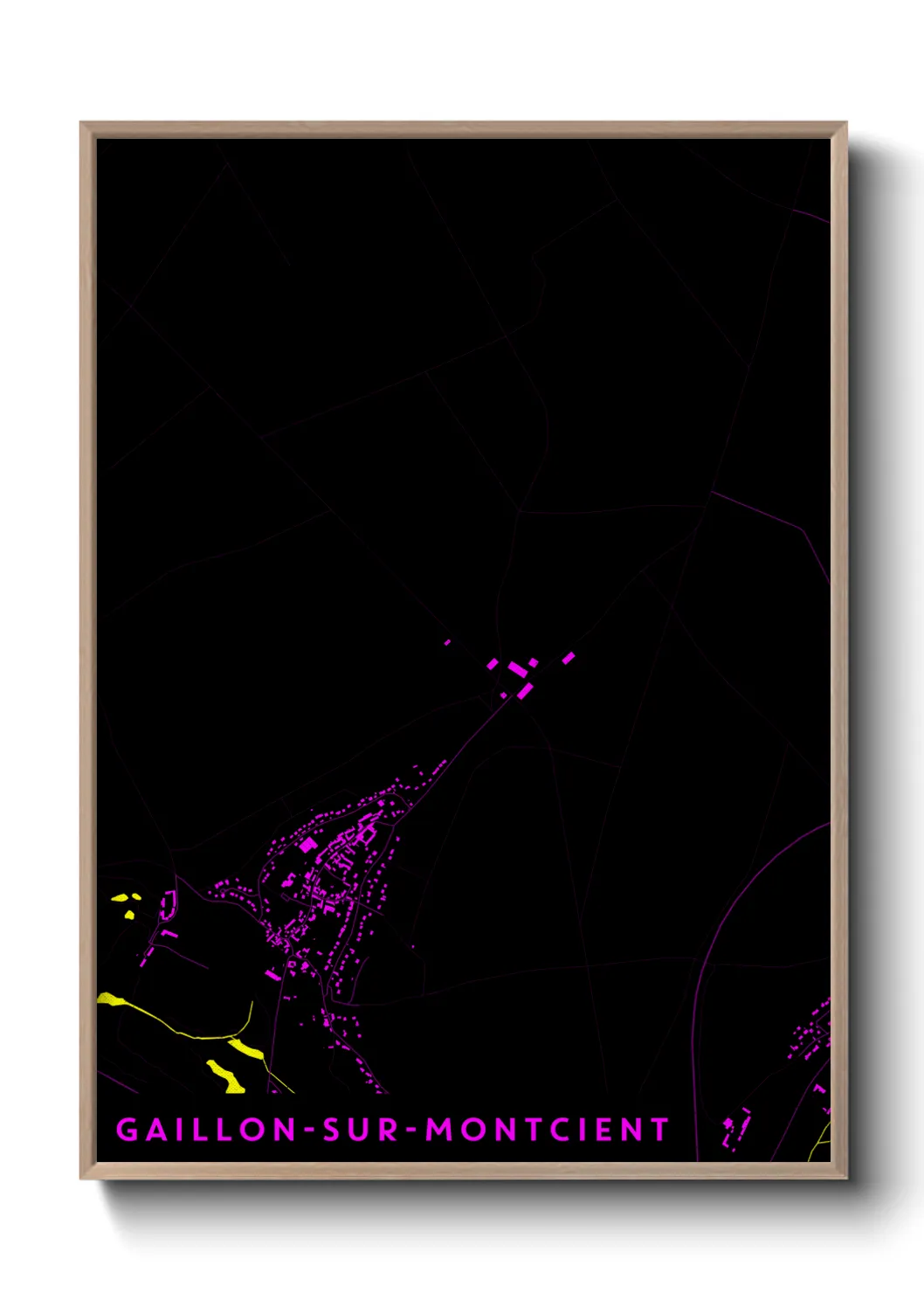 Une affiche de carte sur Gaillon-sur-Montcient