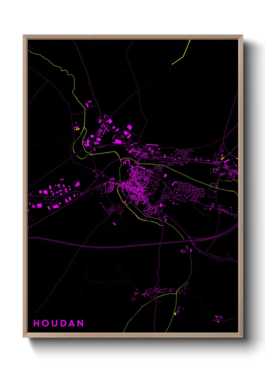 Une affiche de carte sur Houdan