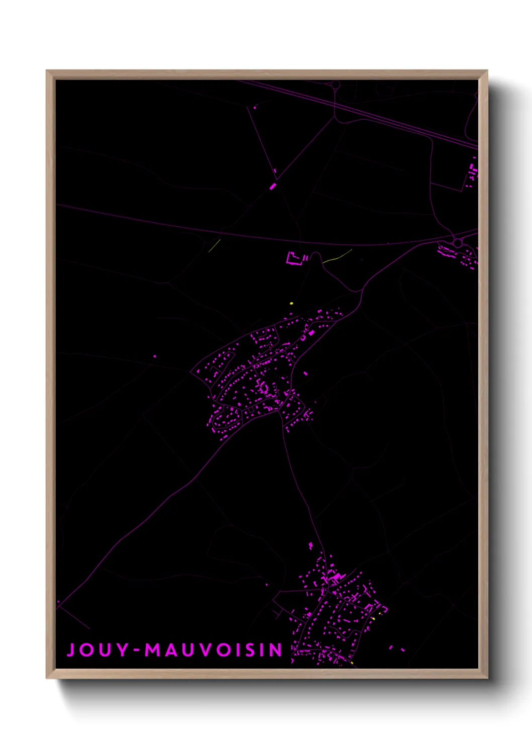 Une affiche de carte sur Jouy-Mauvoisin