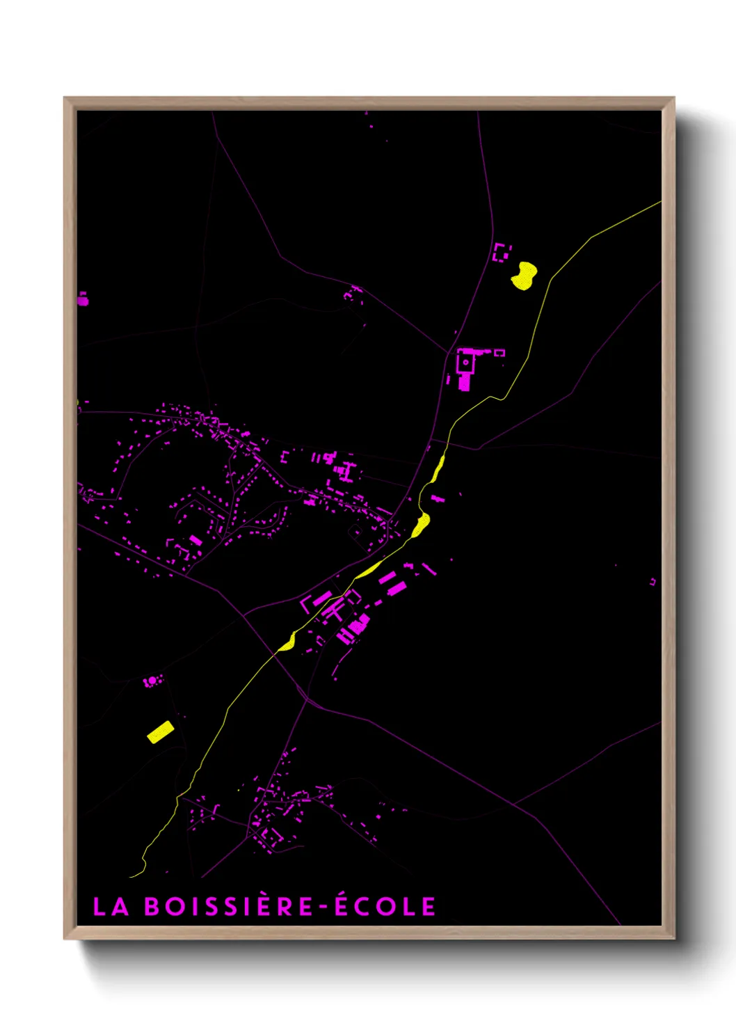 Une affiche de carte sur La Boissière-École