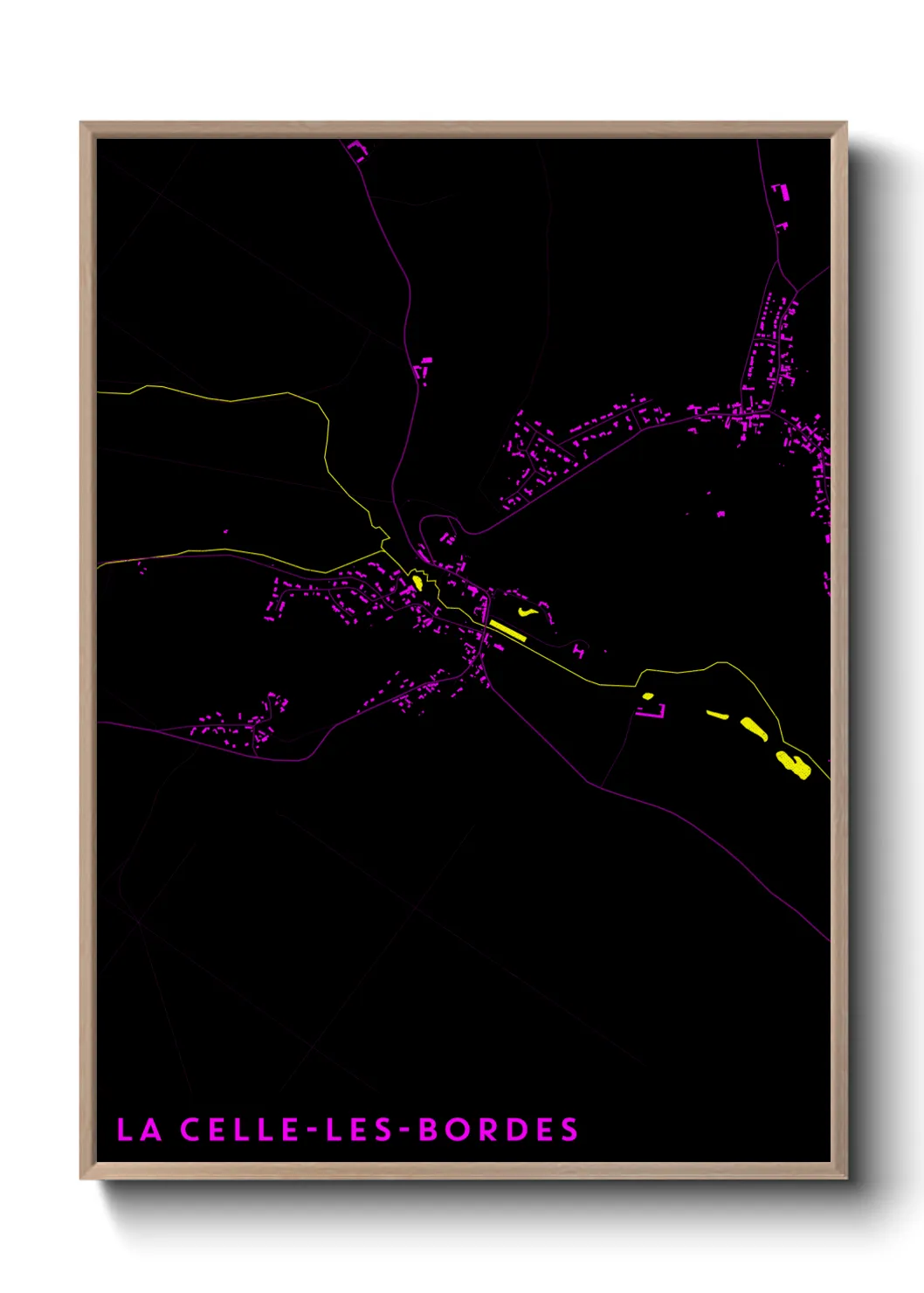 Une affiche de carte sur La Celle-les-Bordes