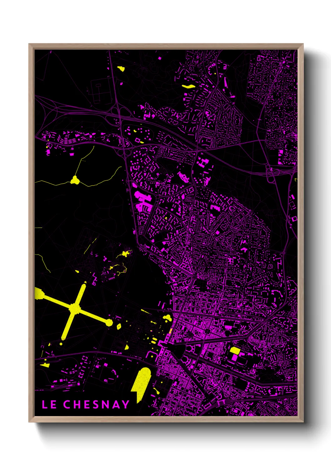 Une affiche de carte sur Le Chesnay