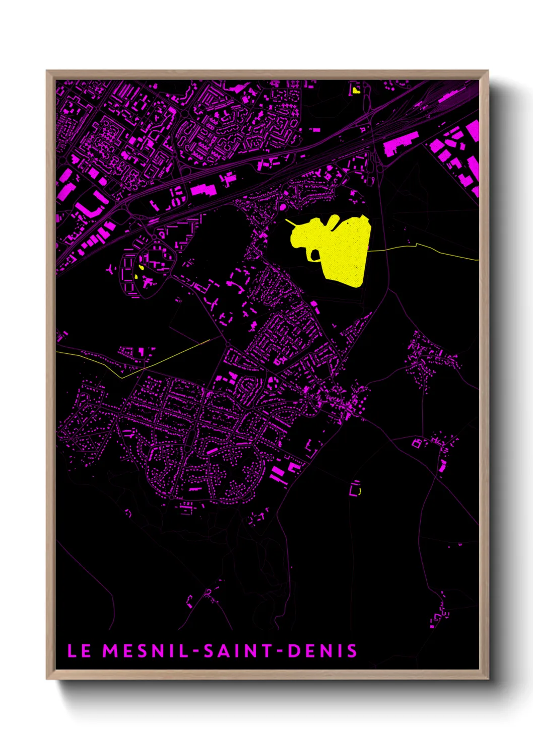 Une affiche de carte sur Le Mesnil-Saint-Denis