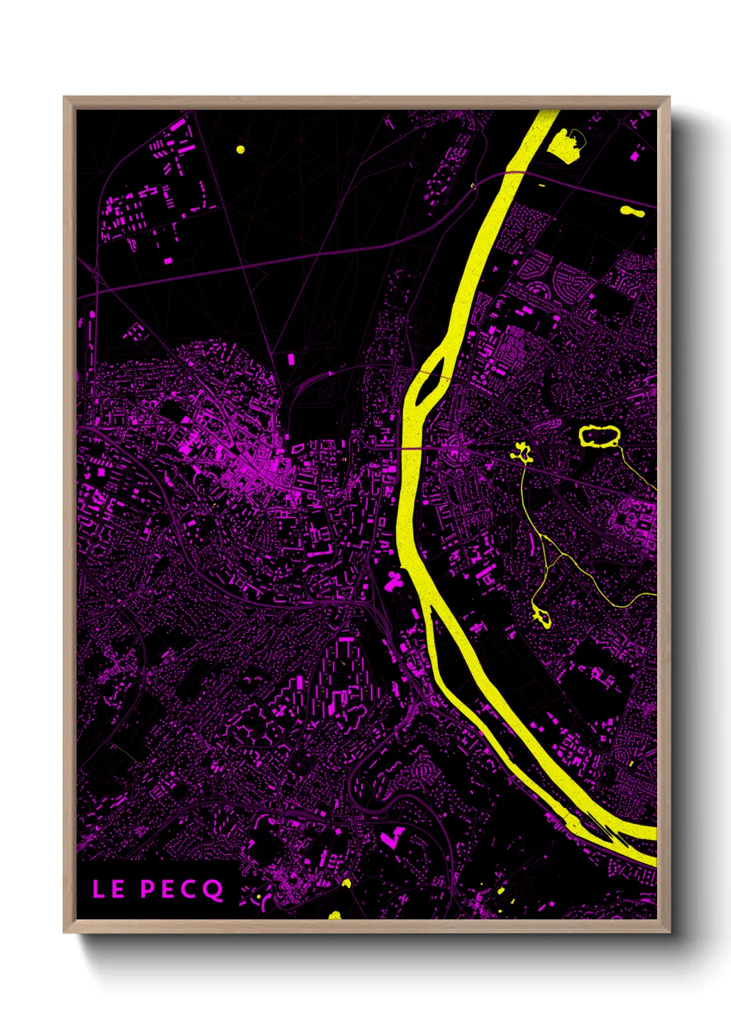 Une affiche de carte sur Le Pecq