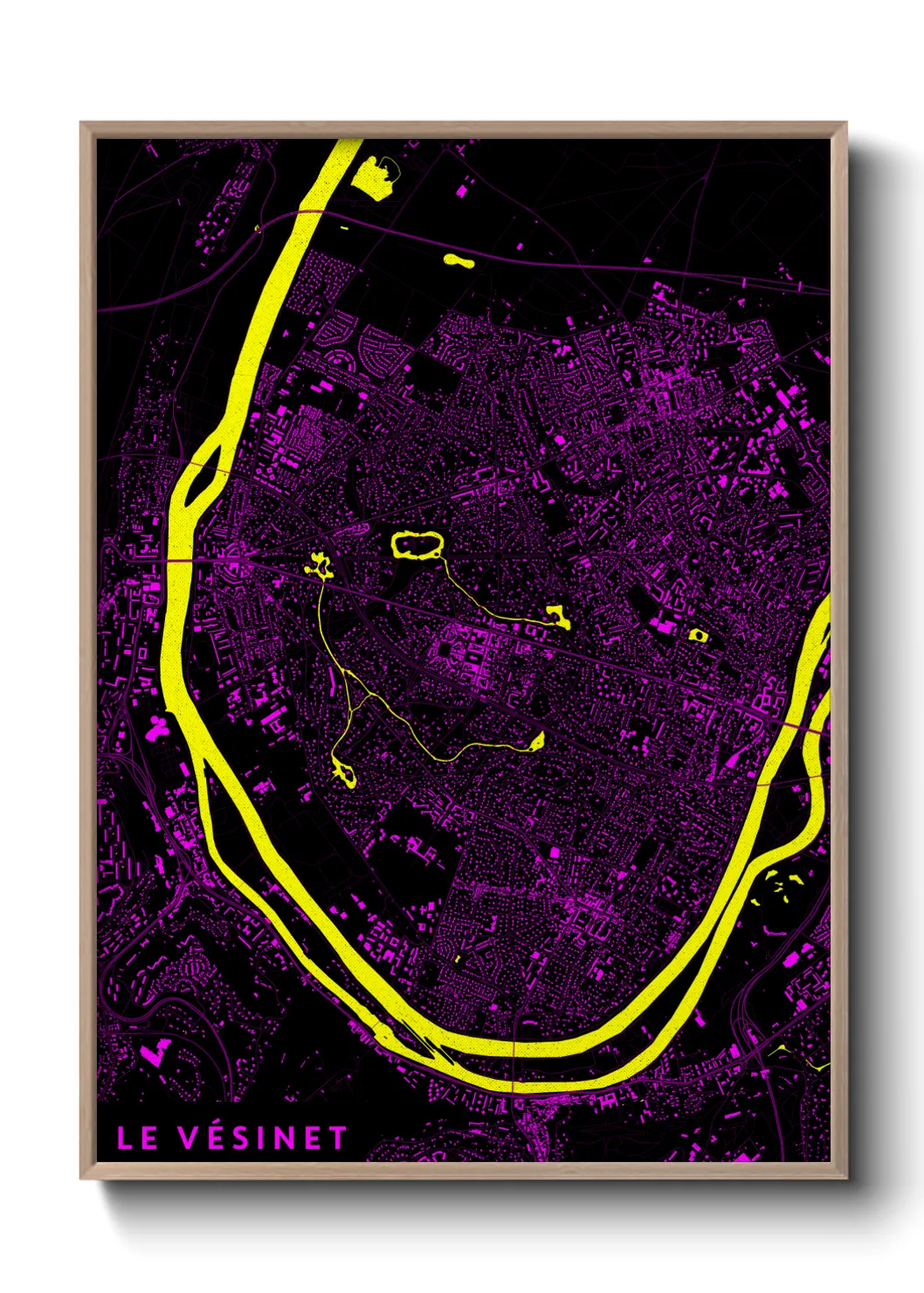 Une affiche de carte sur Le Vésinet