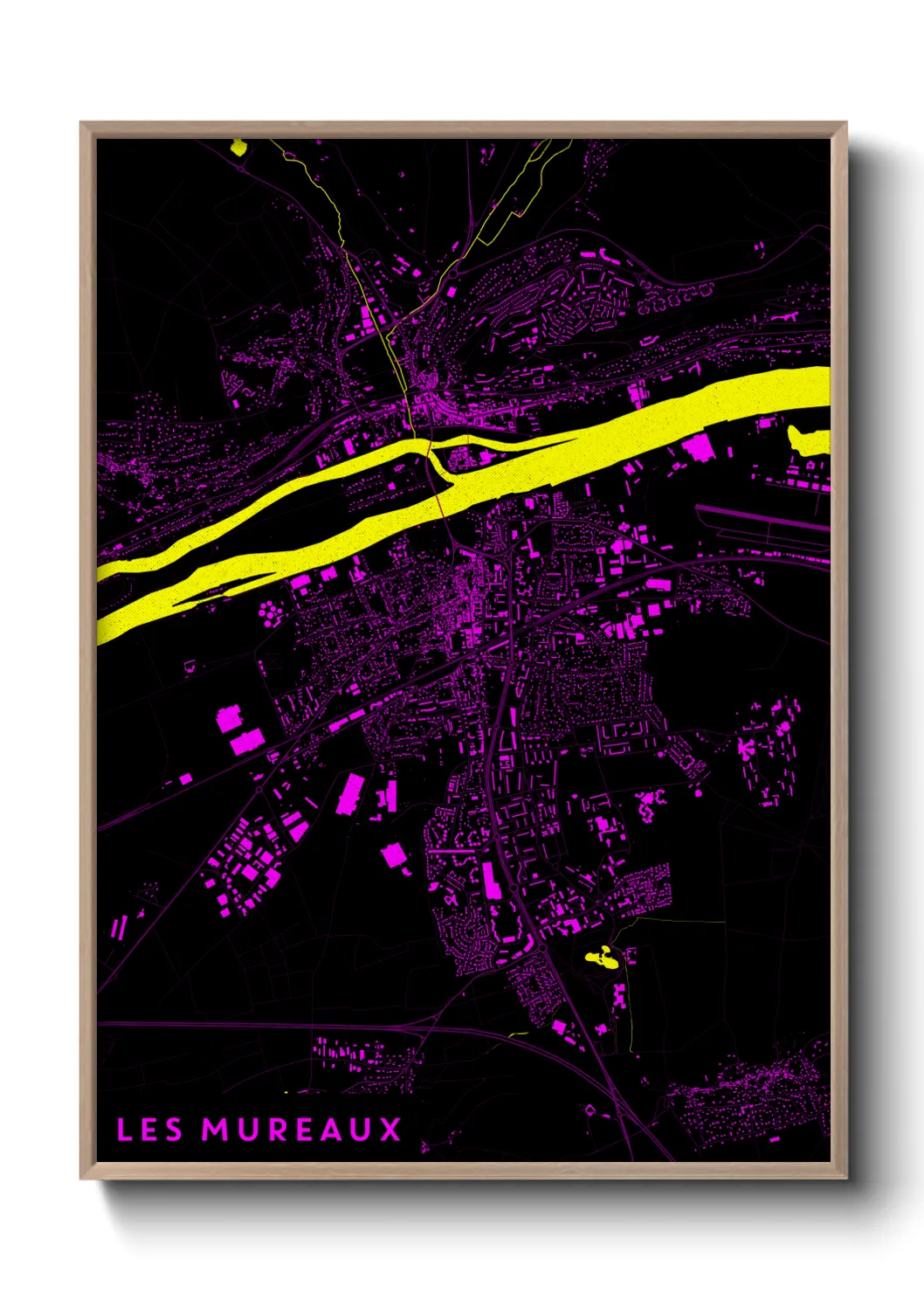 Une affiche de carte sur Les Mureaux