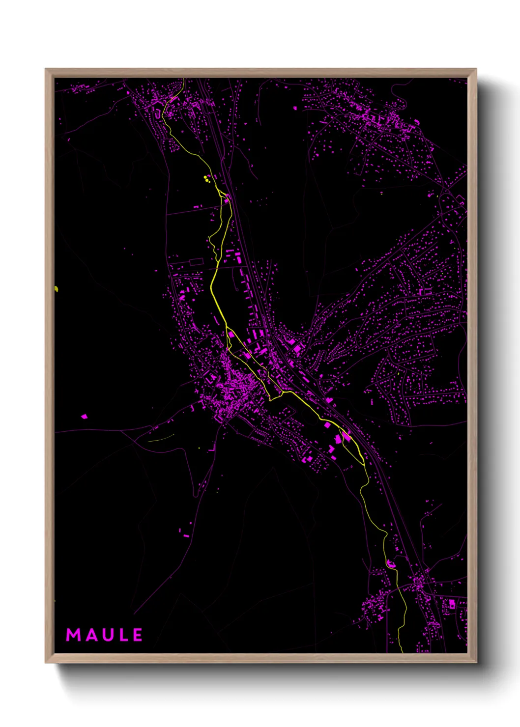Une affiche de carte sur Maule