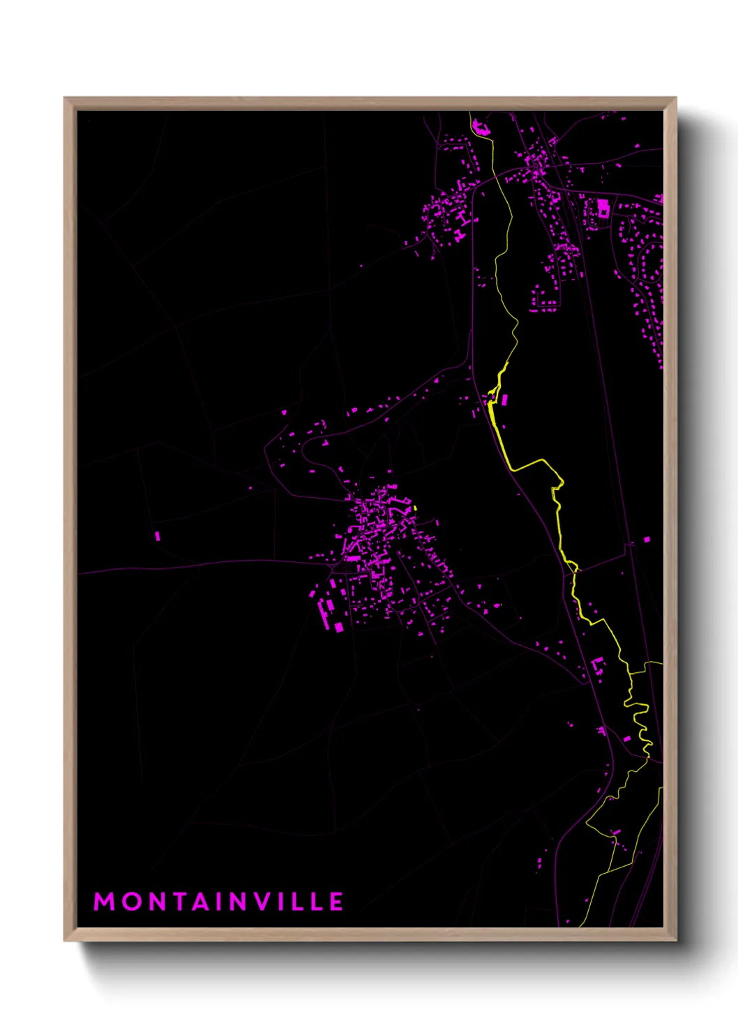 Une affiche de carte sur Montainville