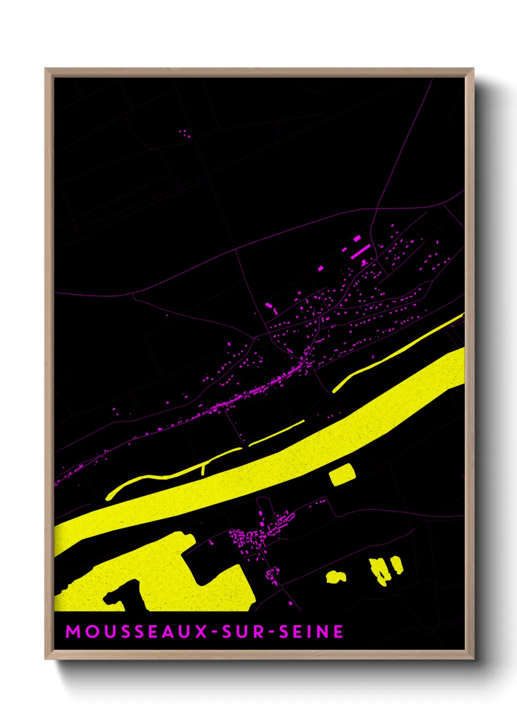 Une affiche de carte sur Mousseaux-sur-Seine