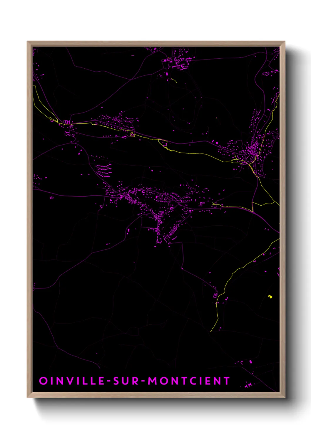 Une affiche de carte sur Oinville-sur-Montcient