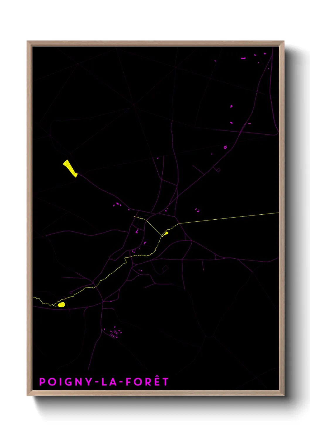 Une affiche de carte sur Poigny-la-Forêt