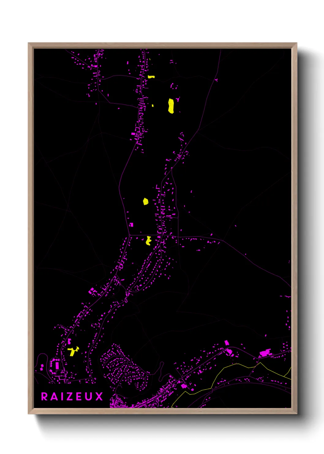 Une affiche de carte sur Raizeux
