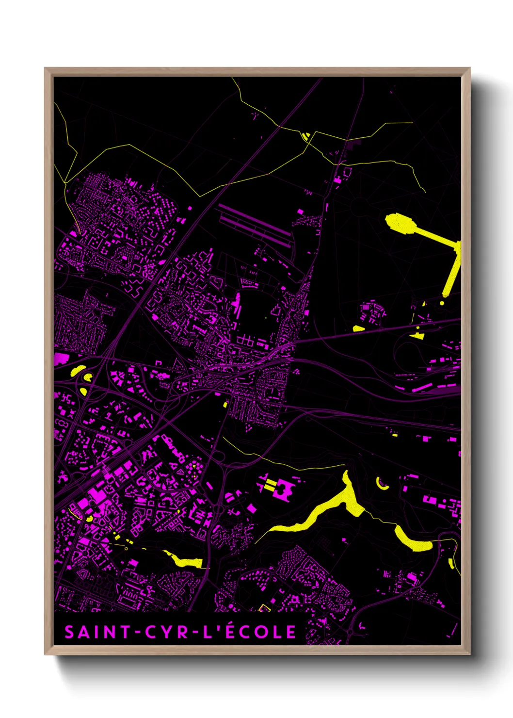 Une affiche de carte sur Saint-Cyr-l'École