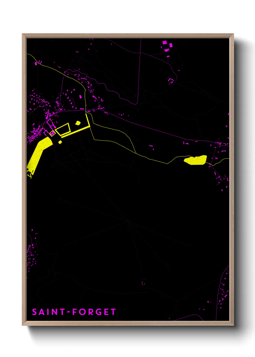 Une affiche de carte sur Saint-Forget