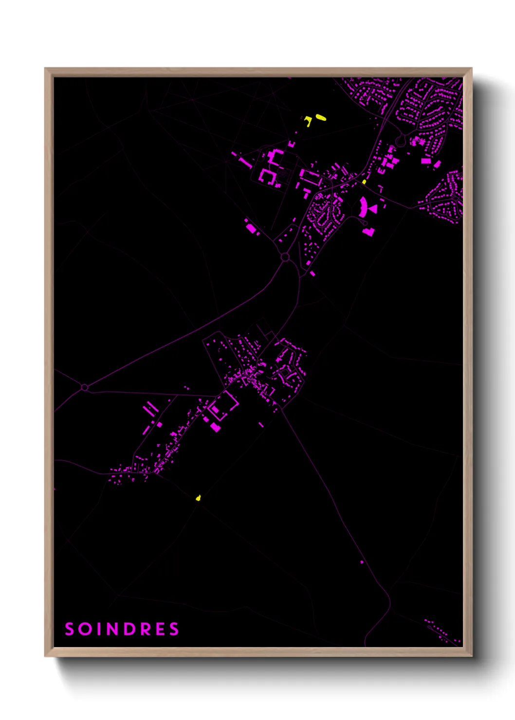 Une affiche de carte sur Soindres