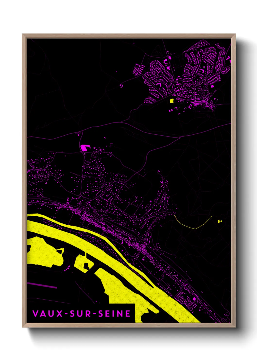 Une affiche de carte sur Vaux-sur-Seine