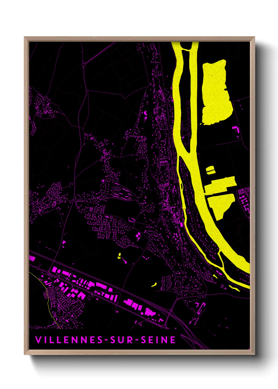 Une affiche de carte sur Villennes-sur-Seine