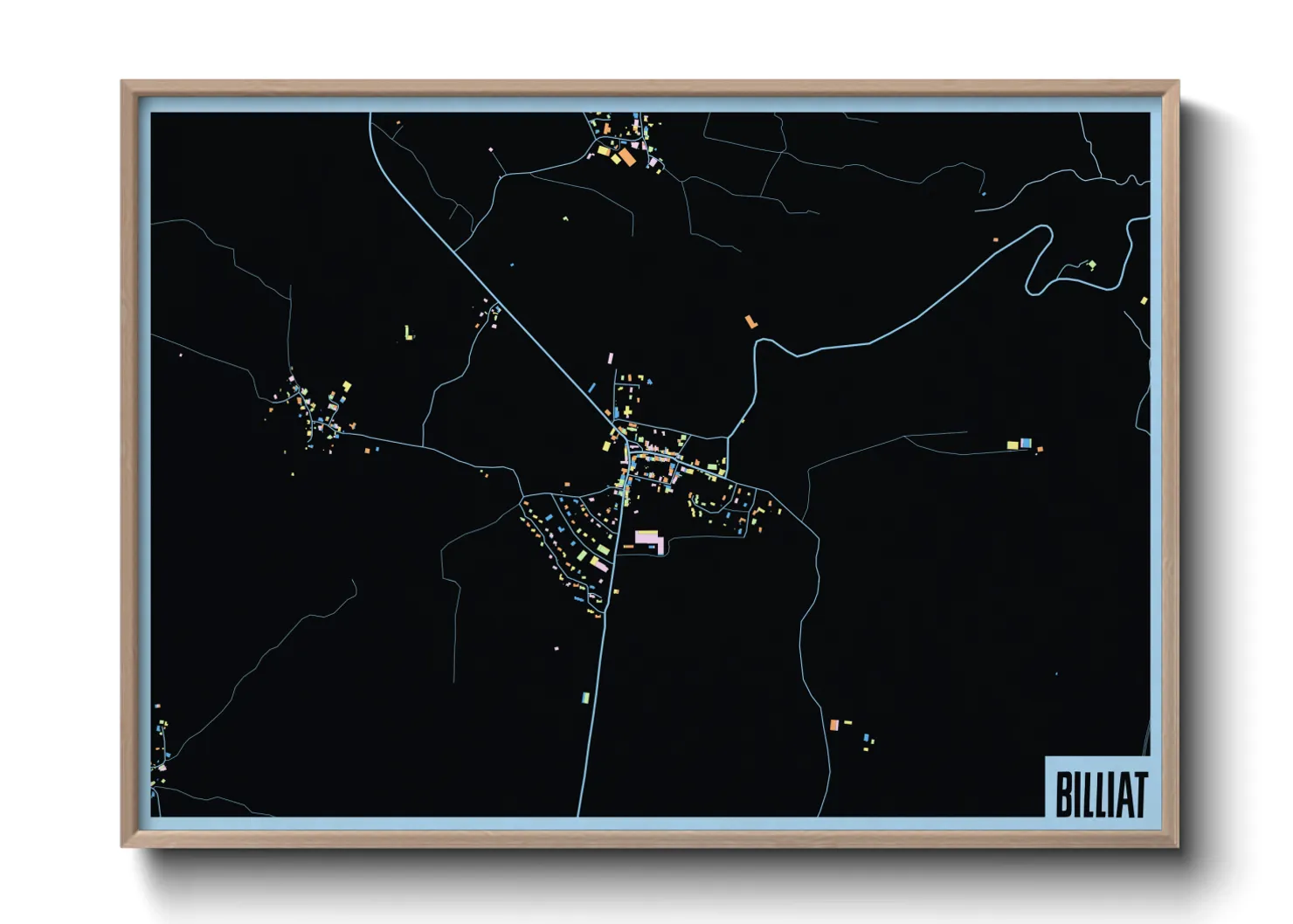 Une affiche de carte sur Billiat