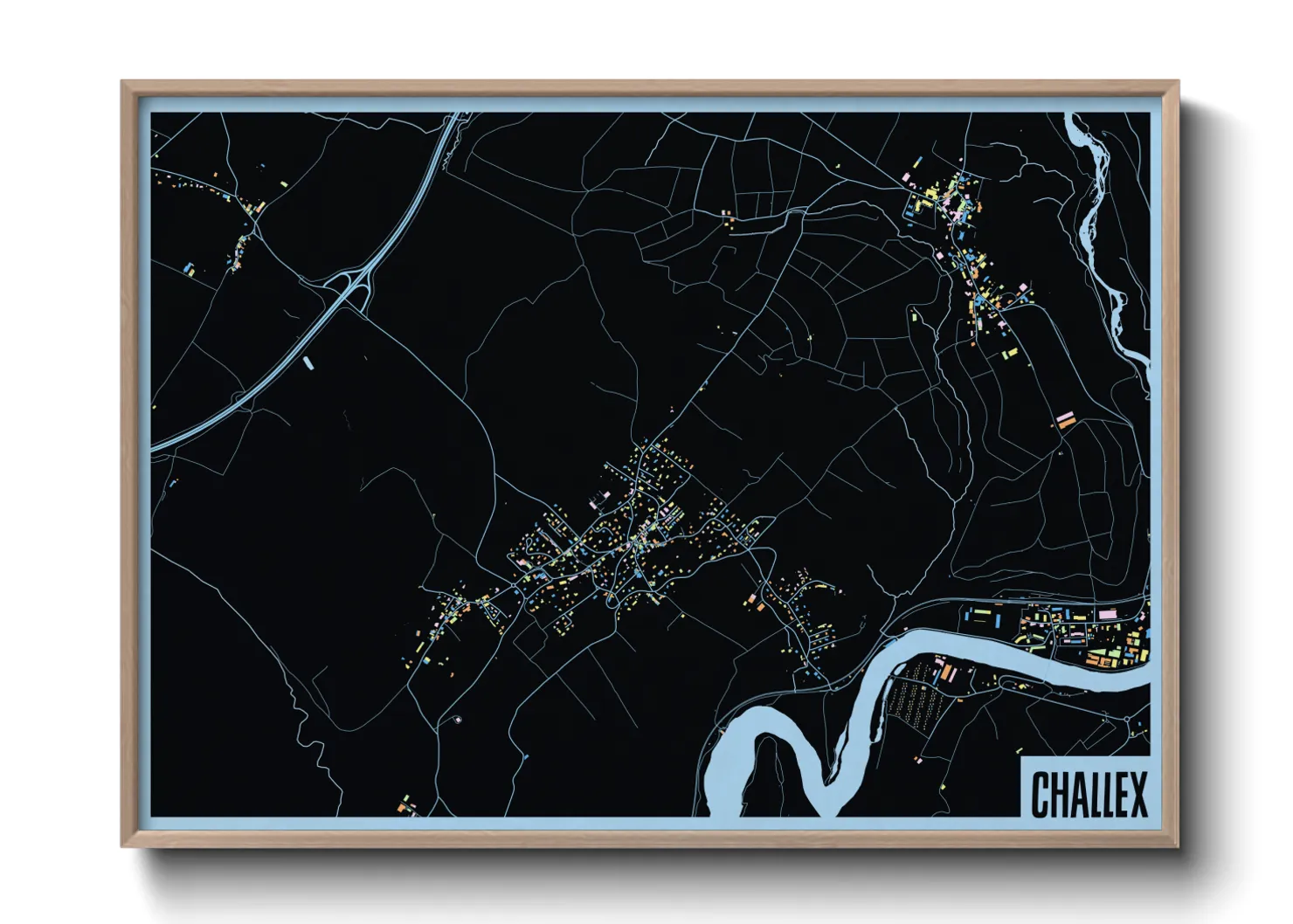 Une affiche de carte sur Challex