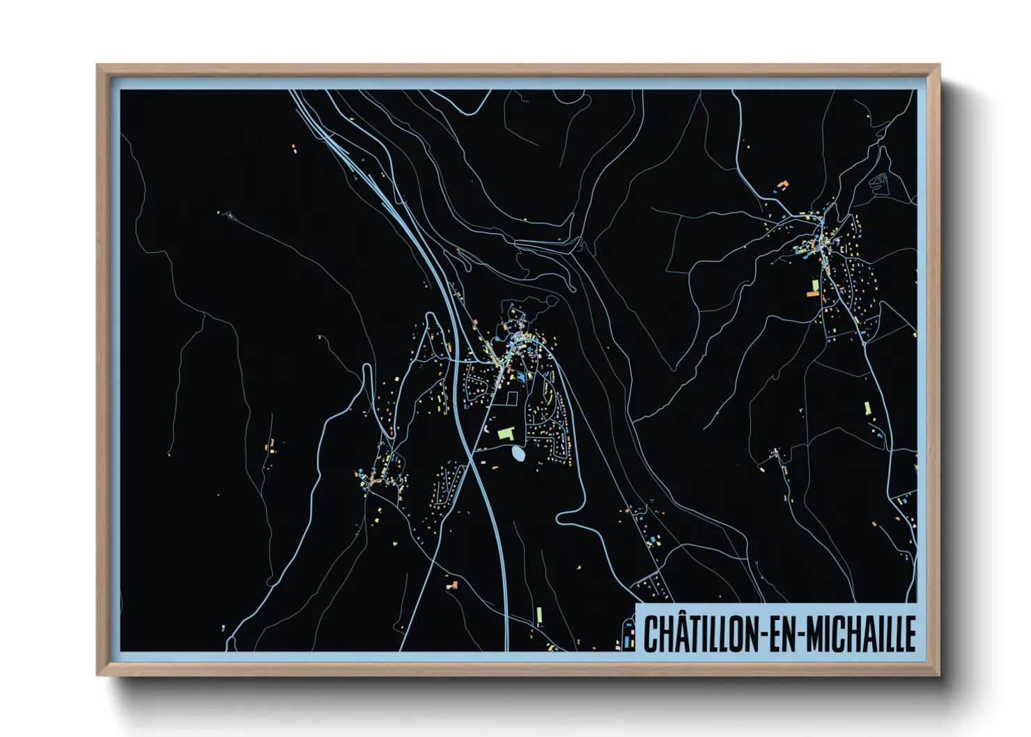 Une affiche de carte sur Châtillon-en-Michaille