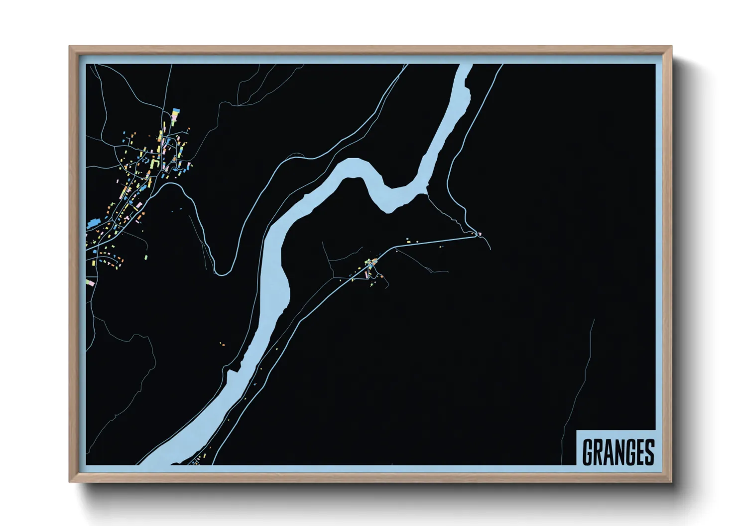 Une affiche de carte sur Granges