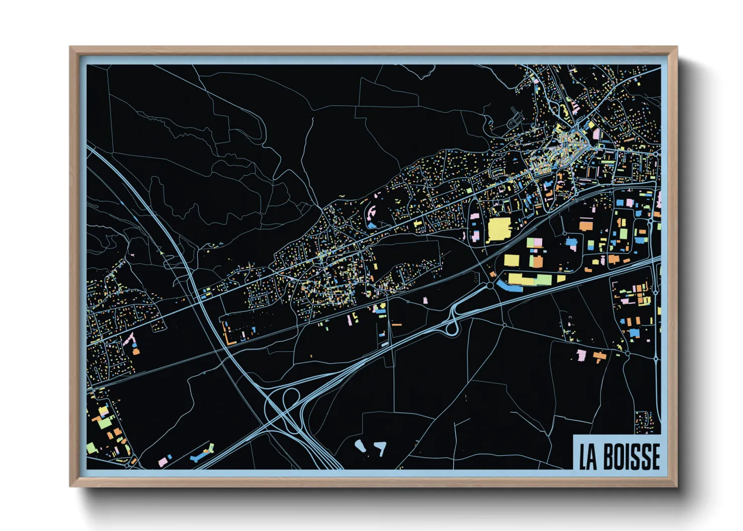 Une affiche de carte sur La Boisse
