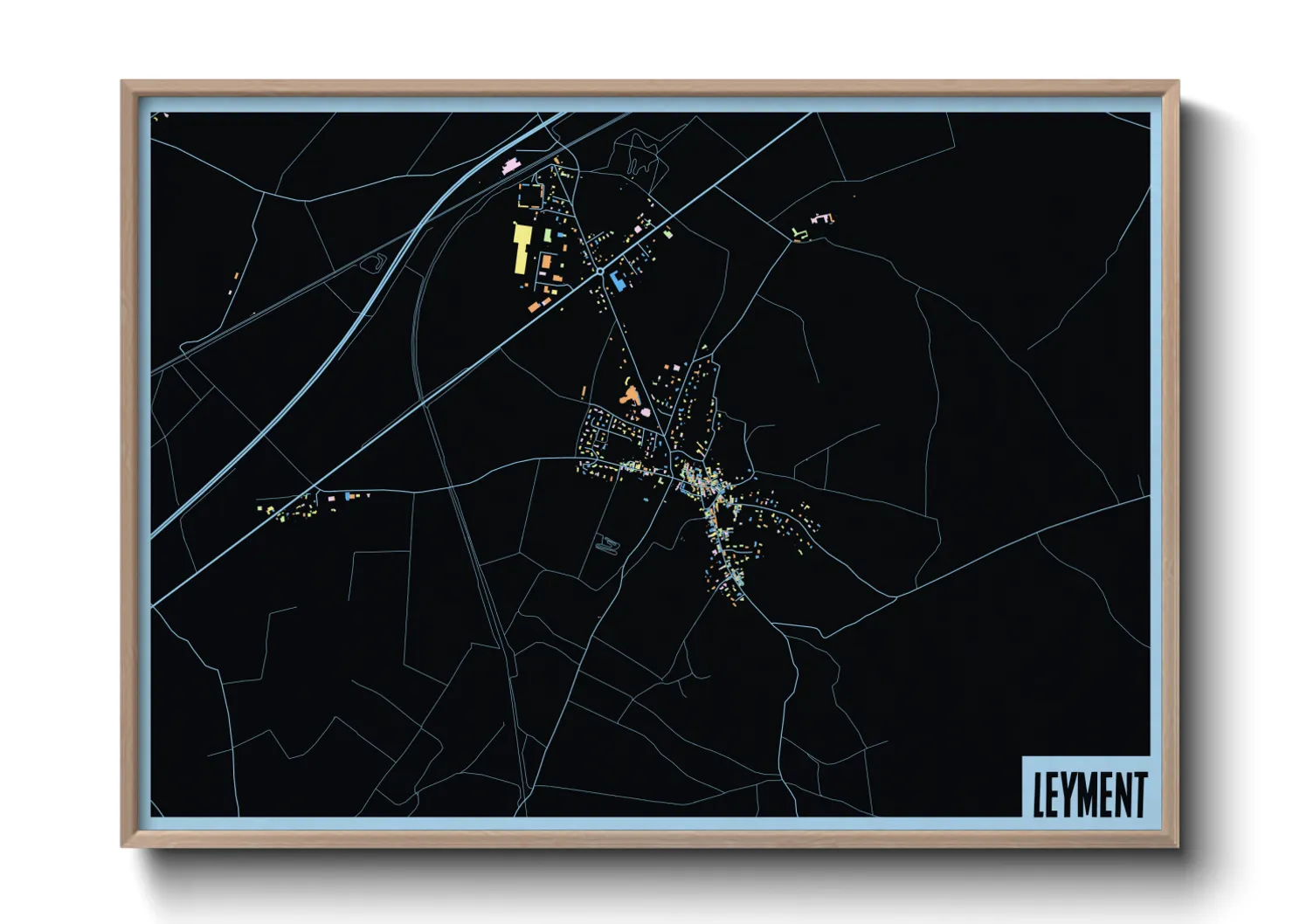 Une affiche de carte sur Leyment