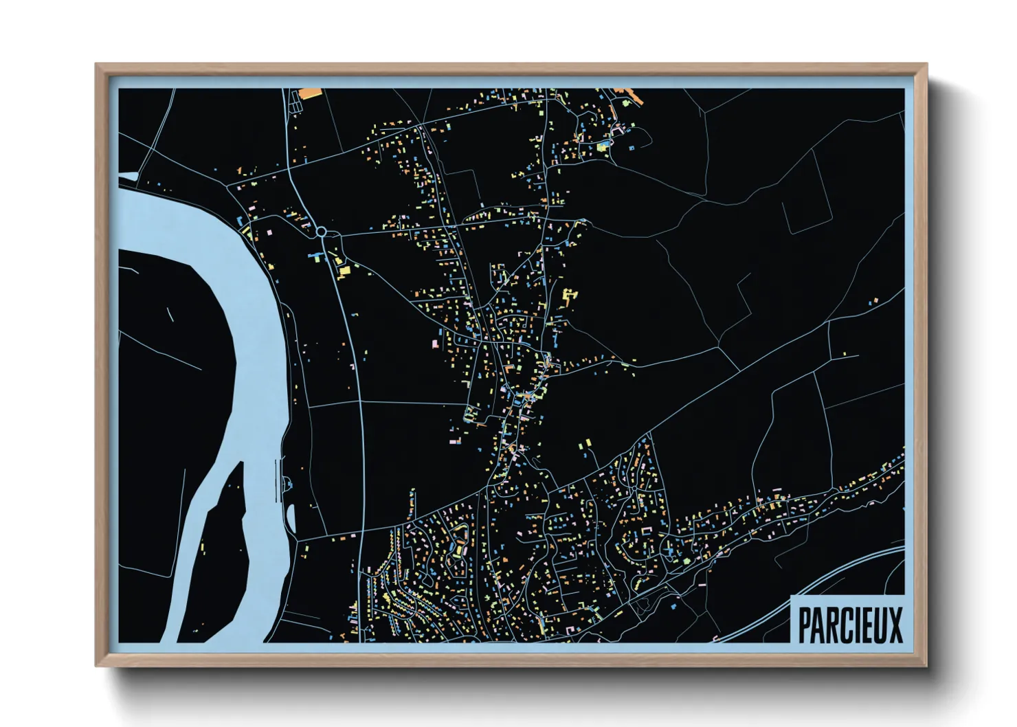 Une affiche de carte sur Parcieux