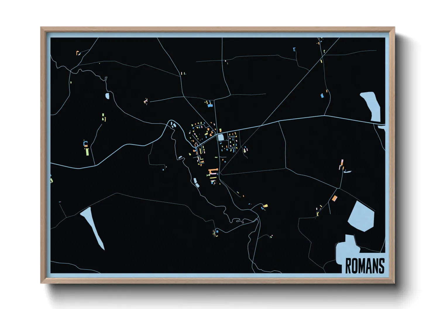 Une affiche de carte sur Romans