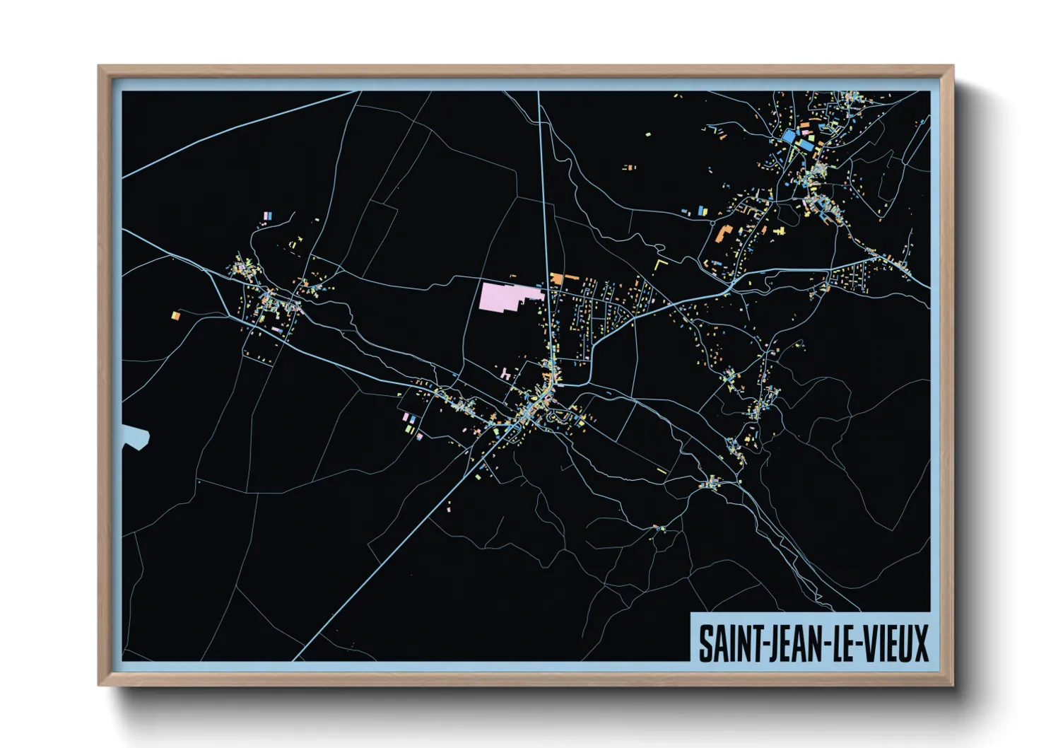 Une affiche de carte sur Saint-Jean-le-Vieux