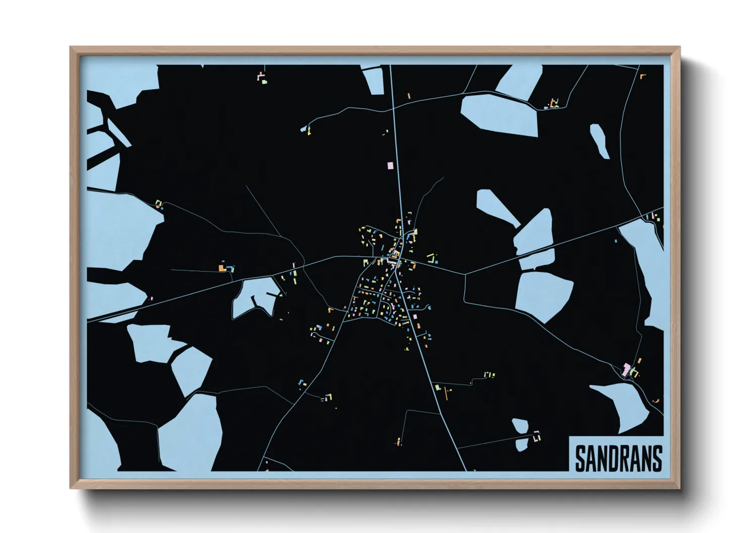 Une affiche de carte sur Sandrans