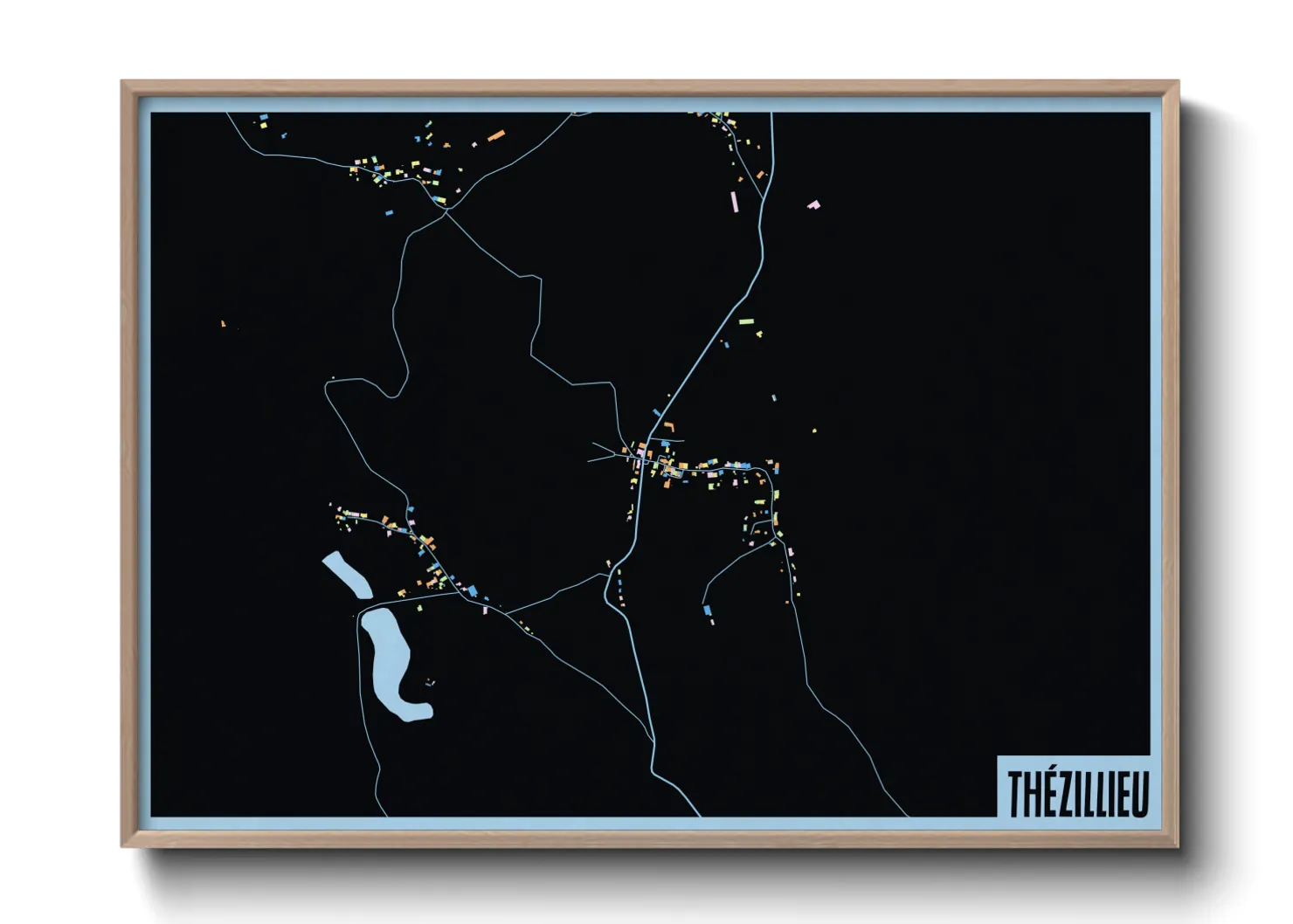 Une affiche de carte sur Thézillieu