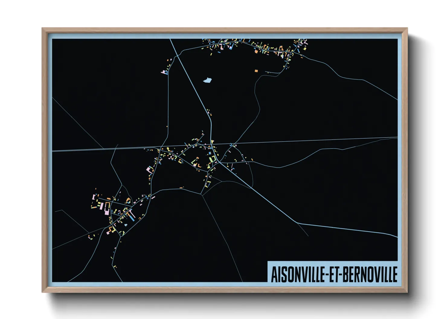 Une affiche de carte sur Aisonville-et-Bernoville