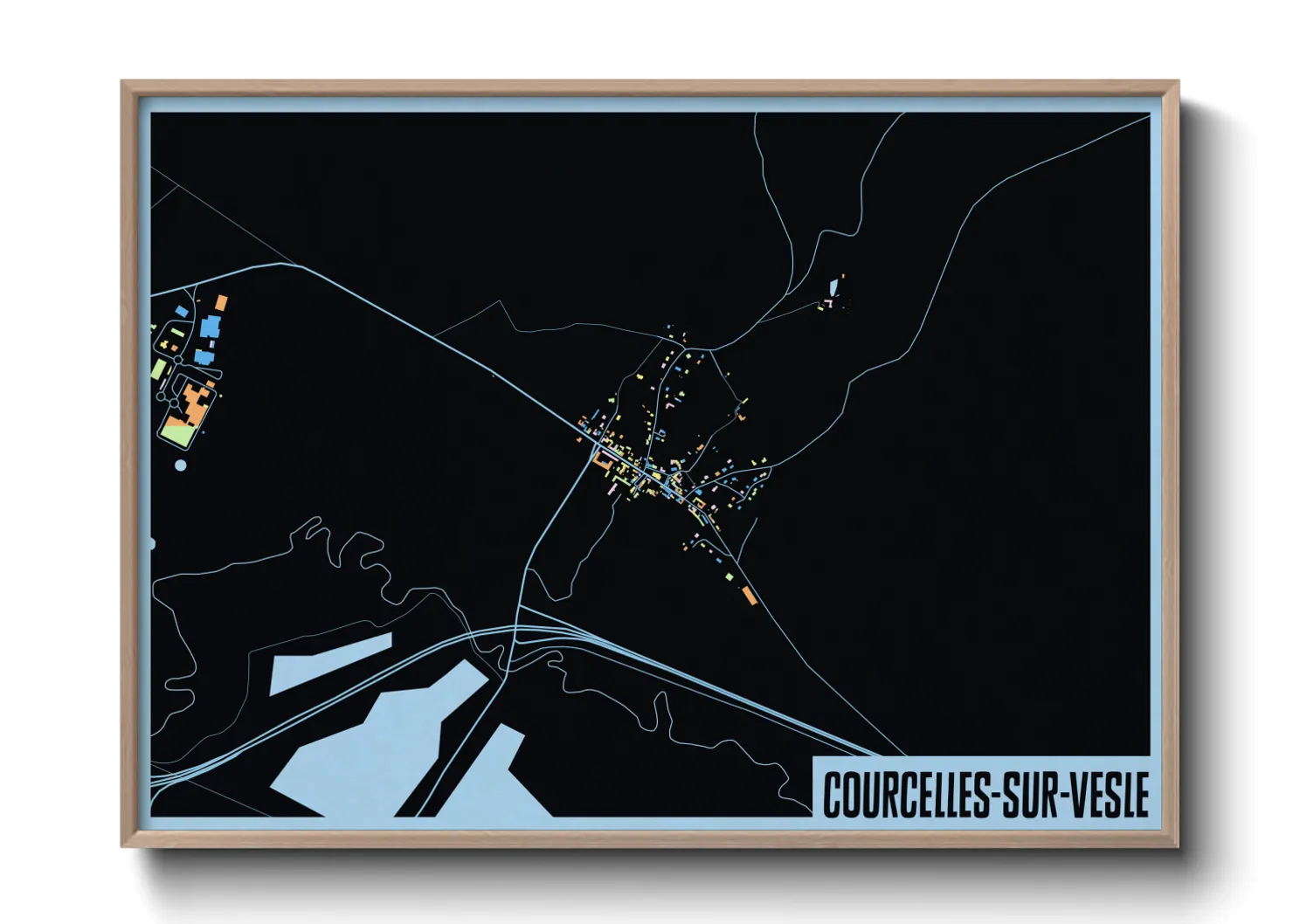 Une affiche de carte sur Courcelles-sur-Vesle