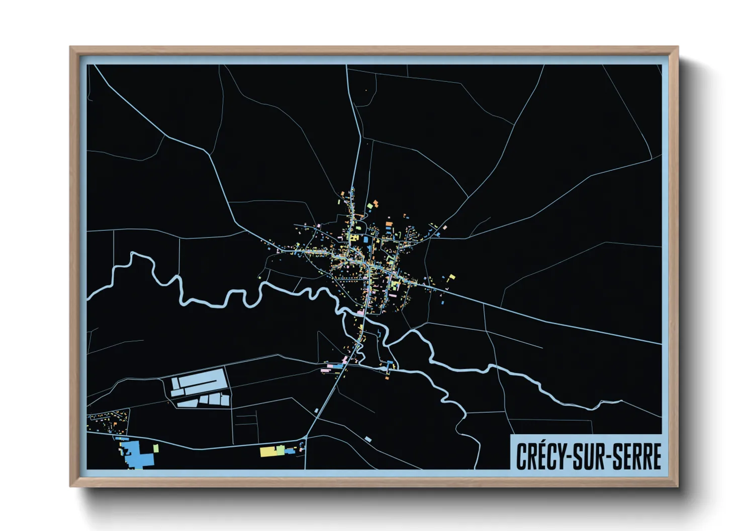 Une affiche de carte sur Crécy-sur-Serre