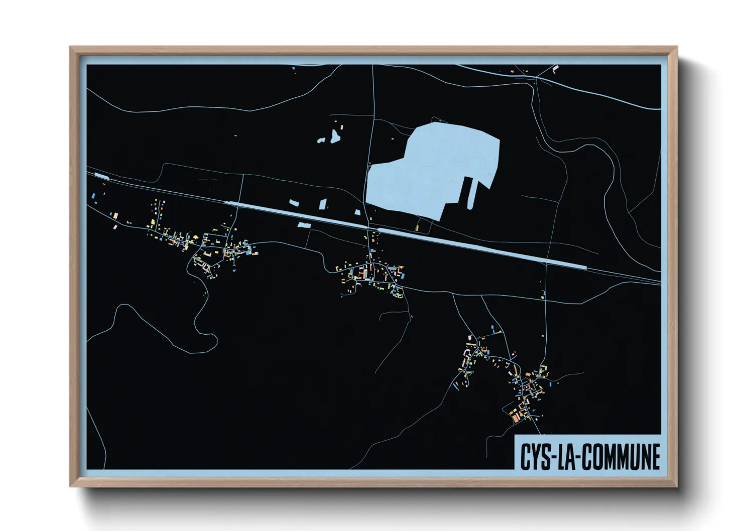 Une affiche de carte sur Cys-la-Commune