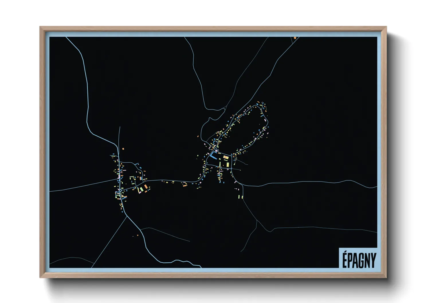 Une affiche de carte sur Épagny