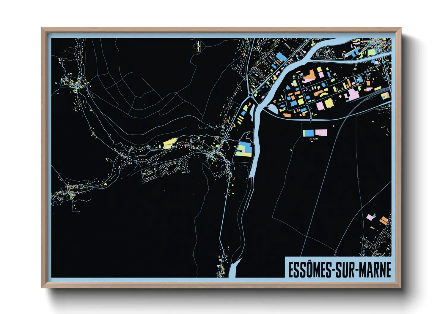 Une affiche de carte sur Essômes-sur-Marne