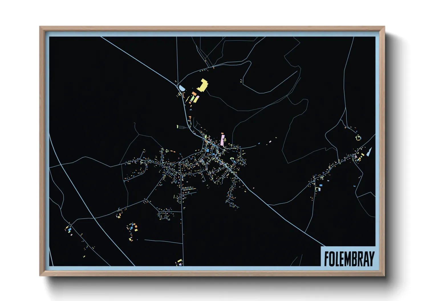 Une affiche de carte sur Folembray