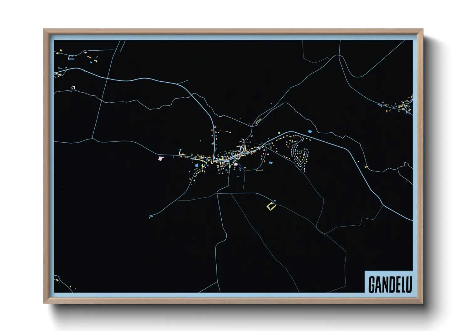 Une affiche de carte sur Gandelu