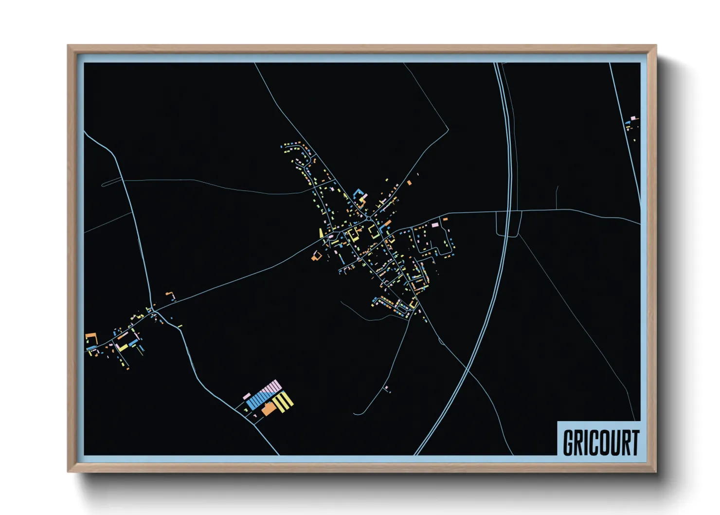 Une affiche de carte sur Gricourt