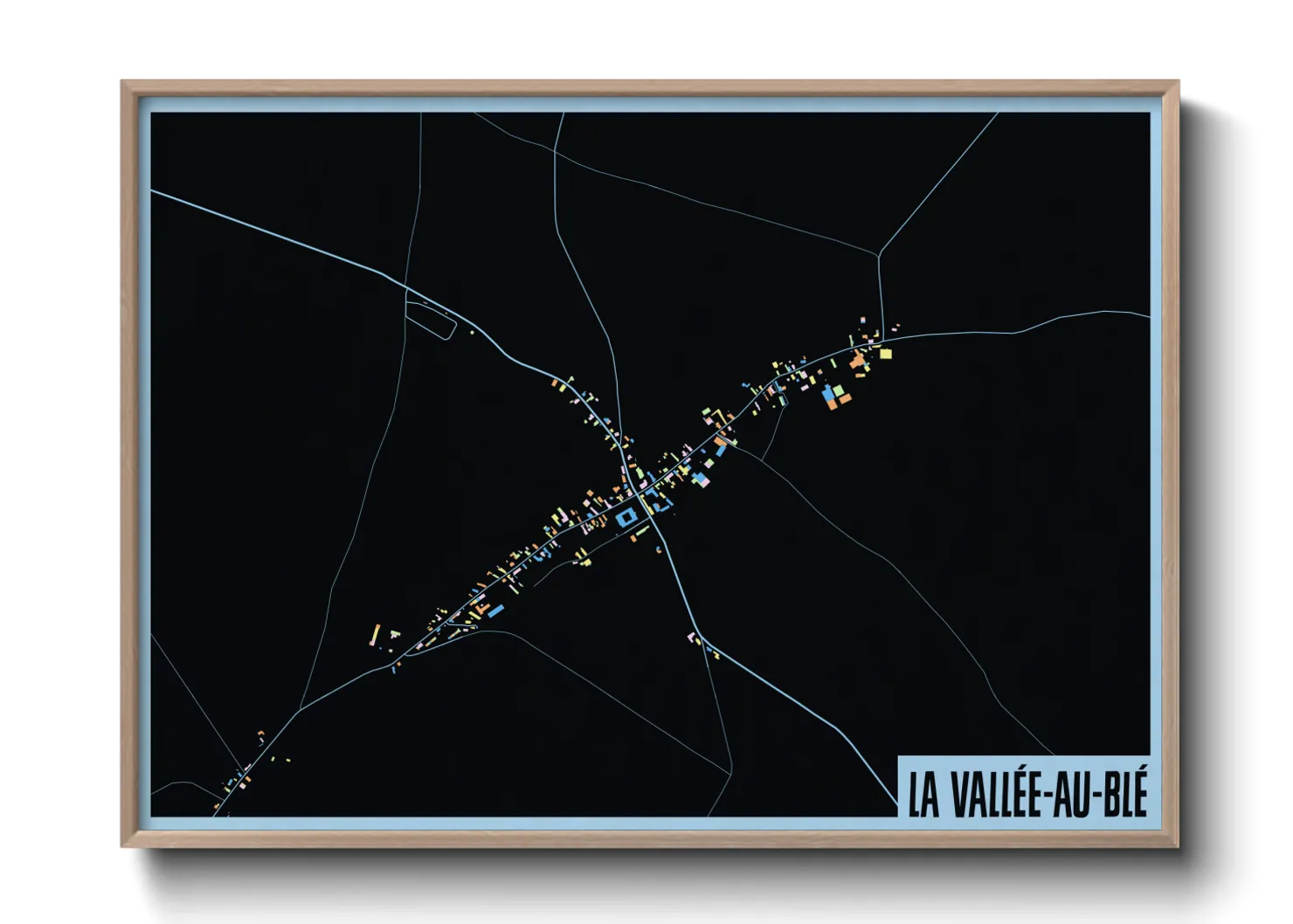 Une affiche de carte sur La Vallée-au-Blé