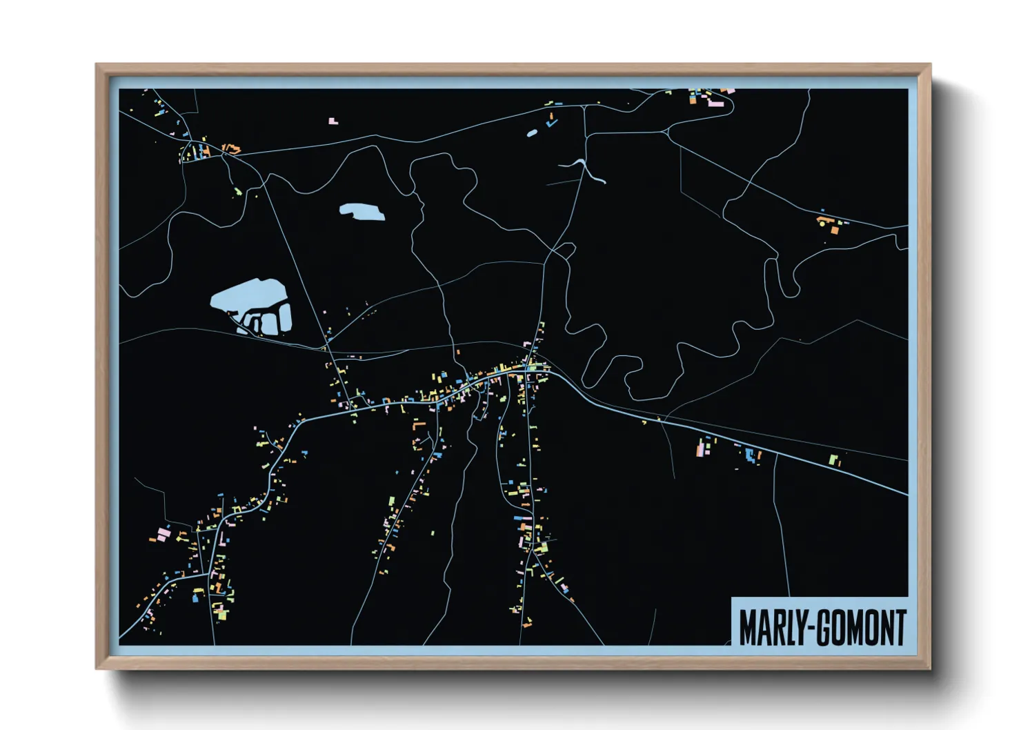 Une affiche de carte sur Marly-Gomont