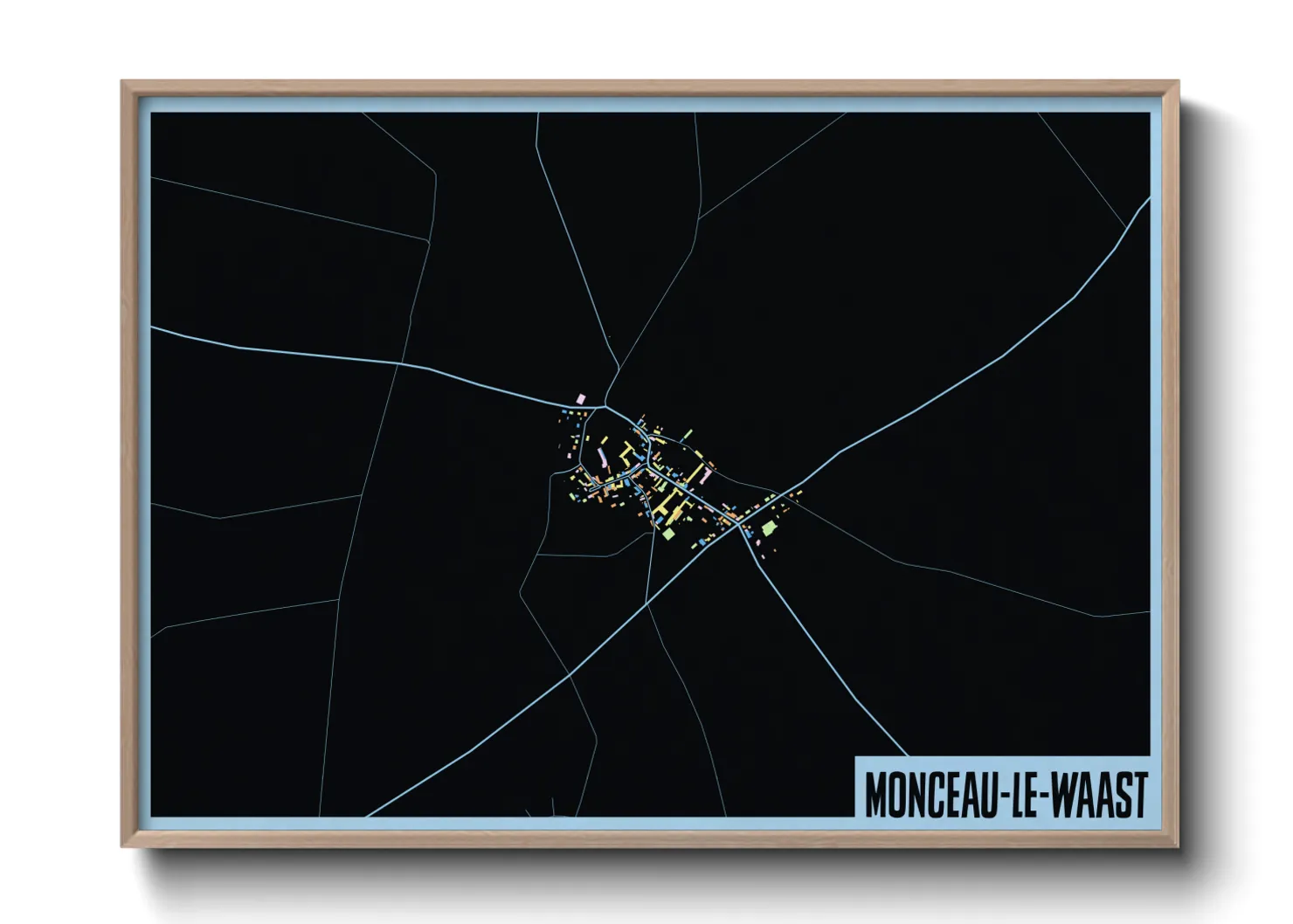 Une affiche de carte sur Monceau-le-Waast