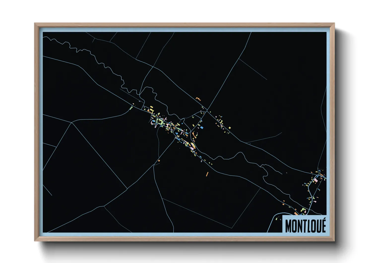 Une affiche de carte sur Montloué