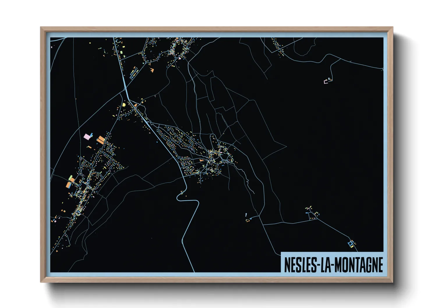 Une affiche de carte sur Nesles-la-Montagne