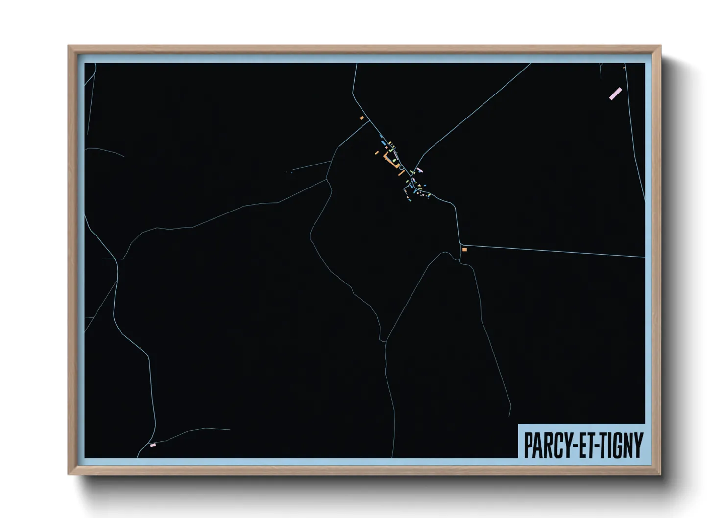 Une affiche de carte sur Parcy-et-Tigny