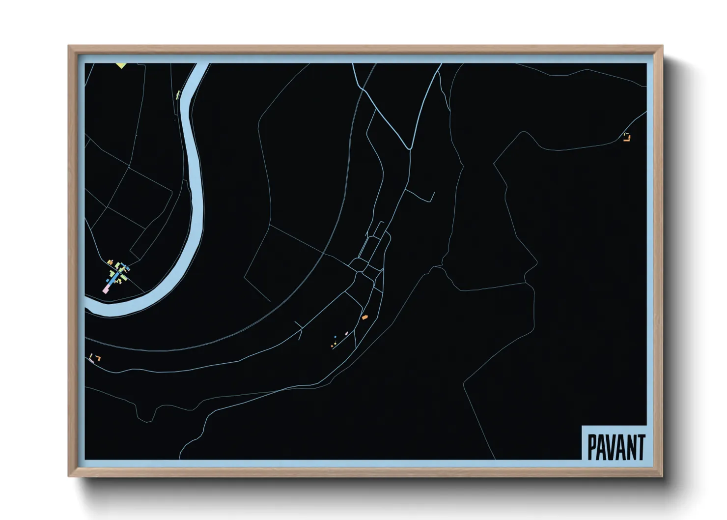 Une affiche de carte sur Pavant