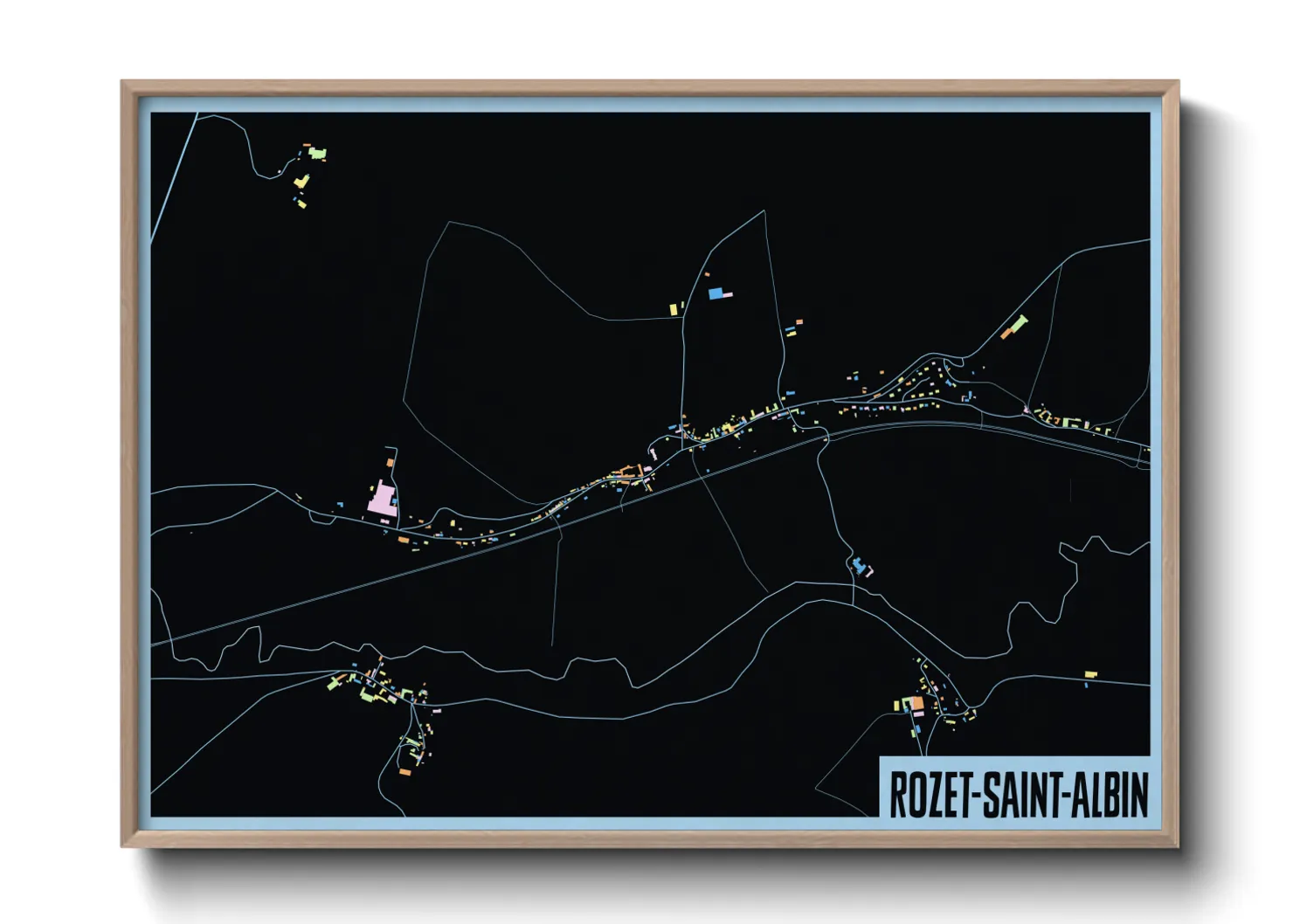 Une affiche de carte sur Rozet-Saint-Albin