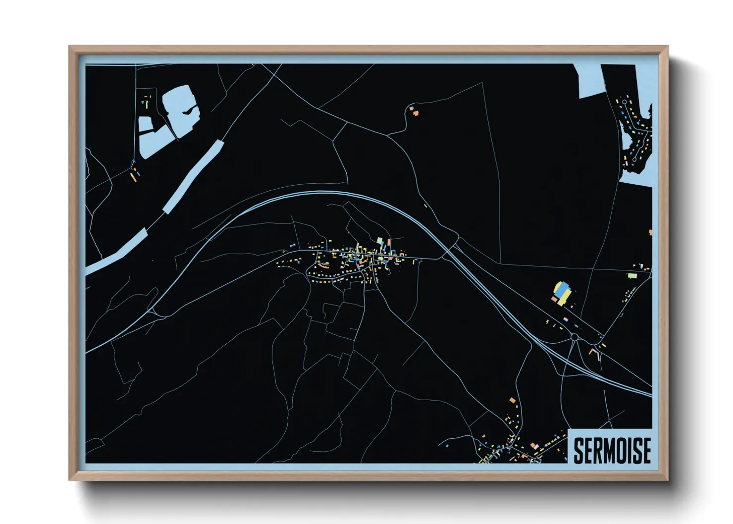 Une affiche de carte sur Sermoise